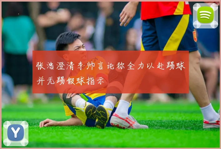 张浩澄清李帅言论称全力以赴踢球并无踢假球指示